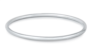 Silver Slip On Bangle Bracelet 3mm - Start $7.29