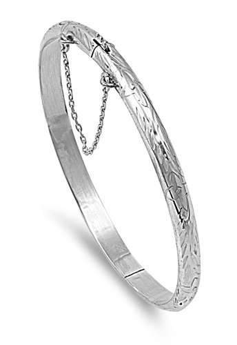 Silver Engraved Bangle