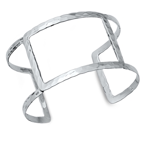 Silver Bangle Bracelet - Cage