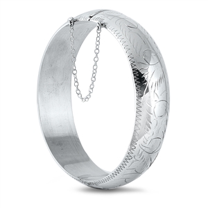 Silver Bangle Bracelet - 18mm