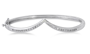 Silver CZ Bangle