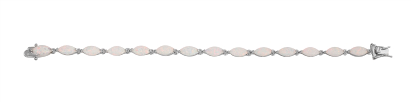 Silver Bracelet W/Lab Opal