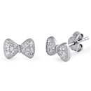 Silver CZ Earring - Bow