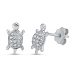 Silver CZ Earring - Turtle