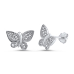 Silver CZ Earring - Butterfly