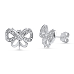 Silver CZ Earring - Butterfly