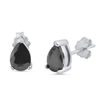 Silver CZ Earring - Teardrop