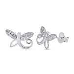 Silver CZ Earring - Dragonfly