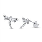 Silver CZ Earring - Dragonfly