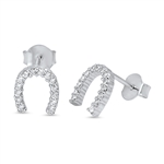 Silver CZ Earring - Horseshoe