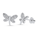 Silver CZ Earring - Dragonfly