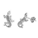 Silver CZ Earring - Lizard