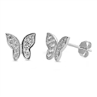 Silver CZ Earring - Butterfly