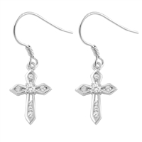 Silver CZ Earring - Cross