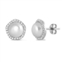 Silver CZ Earring - Freshwater Pearl