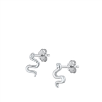 Silver CZ Earrings - Snake