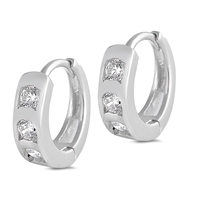 Silver Huggie Earrings