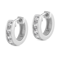 Silver Huggie Earrings