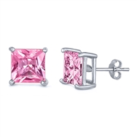 5x5 mm Square Color CZ Stud Earrings - Casting
