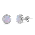 Silver Lab Opal Earrings