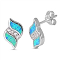 Silver Lab Opal Earrings