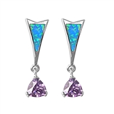 Silver Lab Opal Earrings