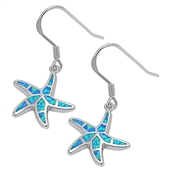 Silver Lab Opal Earrings - Starfish