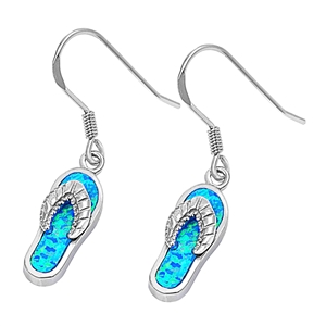 Silver Lab Opal Earrings - Flip Flops