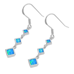 Silver Lab Opal Earrings