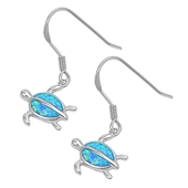 Silver Lab Opal Earrings - Turtle