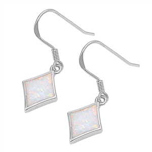 Silver Lab Opal Earrings