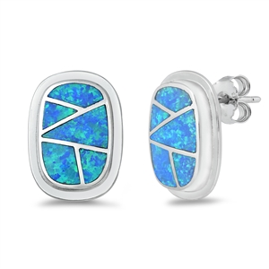 Silver Lab Opal Earrings