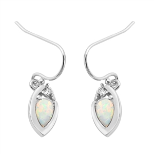 Silver Lab Opal Earrings