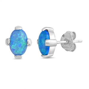 Silver Lab Opal Earrings