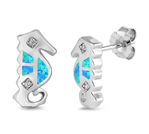 Silver Lab Opal Earrings