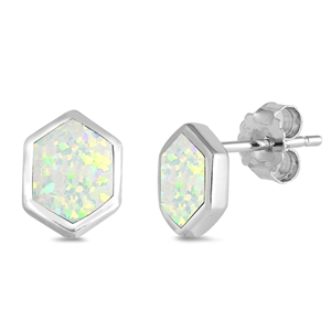 Silver Lab Opal Earrings