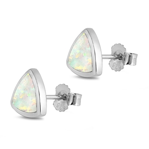 Silver Lab Opal Earrings