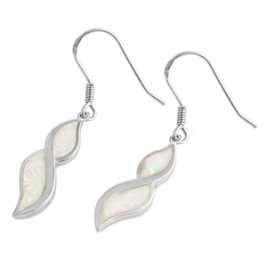 Silver Lab Opal Earrings