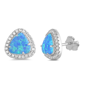 Silver Lab Opal Earrings