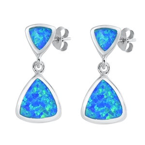 Silver Lab Opal Earrings