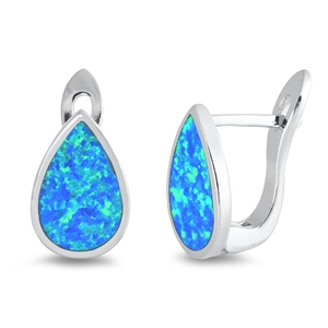 Silver Lab Opal Earrings