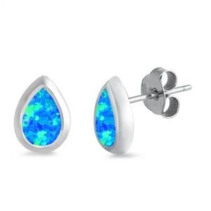 Silver Lab Opal Earrings