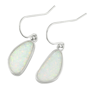 Silver Lab Opal Earrings