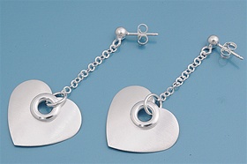 Silver Italian Earrings - Heart