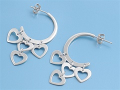 Silver Earrings - Heart