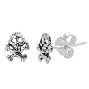 Silver Stud Earrings - Skull