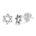 Silver Stud Earrings - Star of David