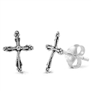 Silver Stud Earrings - Cross