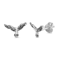 Silver Stud Earrings - Eagle