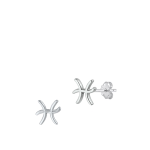 Silver Earrings - Pisces Zodiac